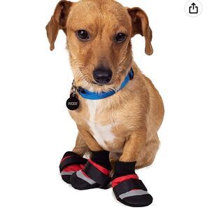 NEW Extreme All Weather Snow Boots For Dogs Medium Waterproof Red Black